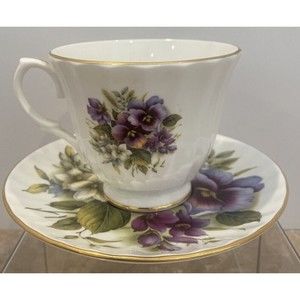 Duchess Fine Bone China Floral Teacup and Saucer Set